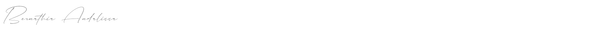 Sample characters Bernathia Andalissa Font
